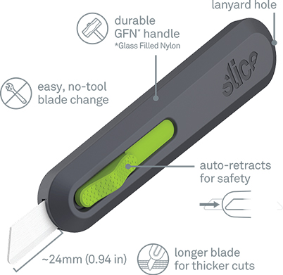 Slice Auto-Retractable Squeeze-Trigger Utility Knife